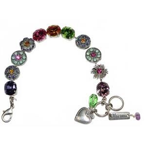 NEW MARIANA women's flower power bracelet in silver rhodium setting